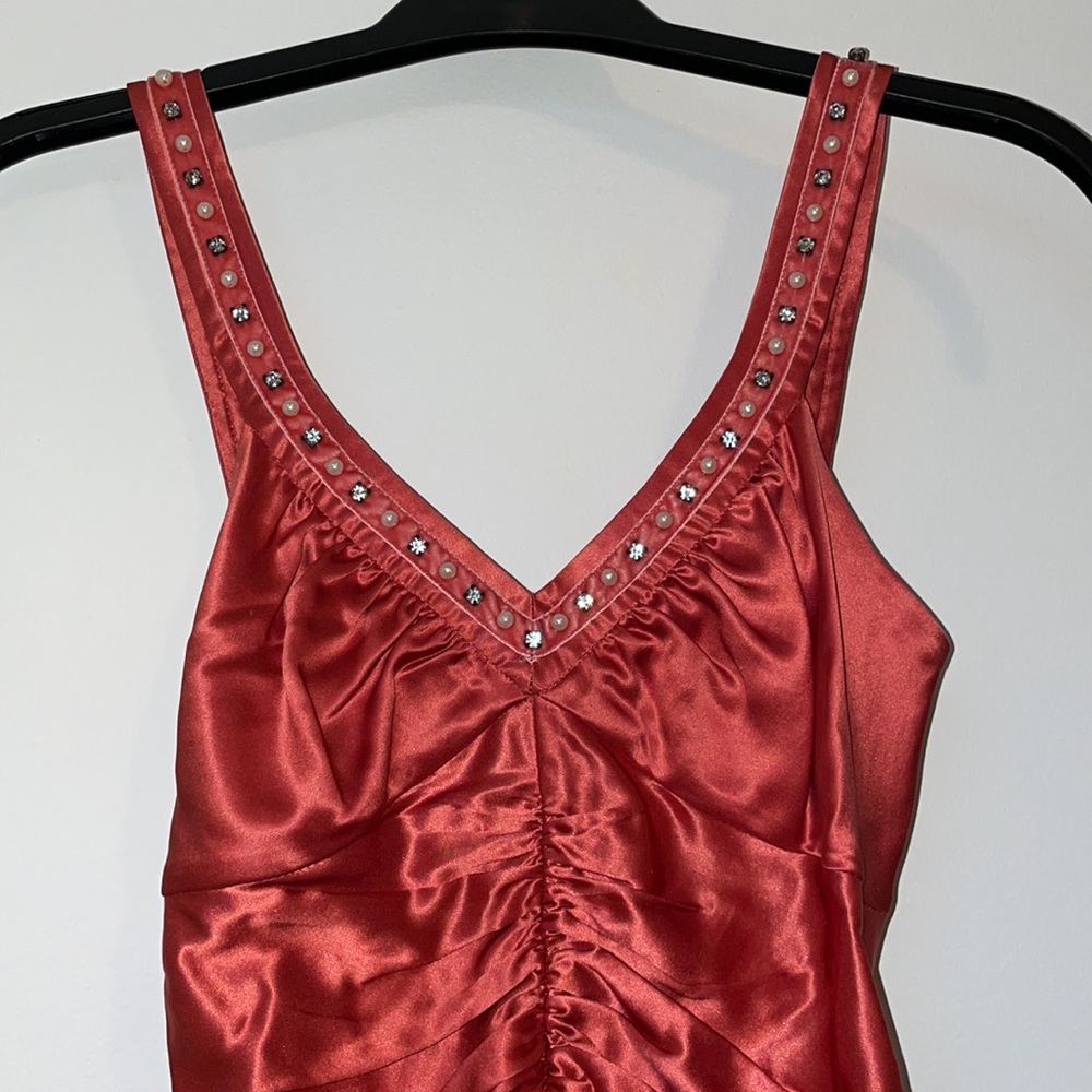 Betsey Johnson silk coral bead dress - Picture 3 of 9